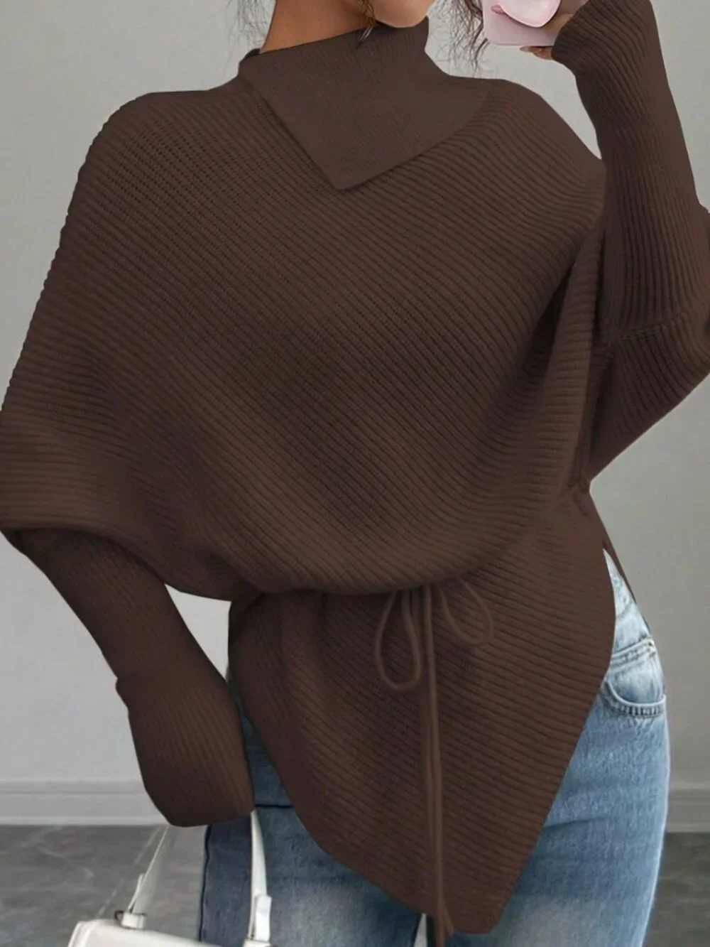 Brown Casual Women's Pullover Sweater